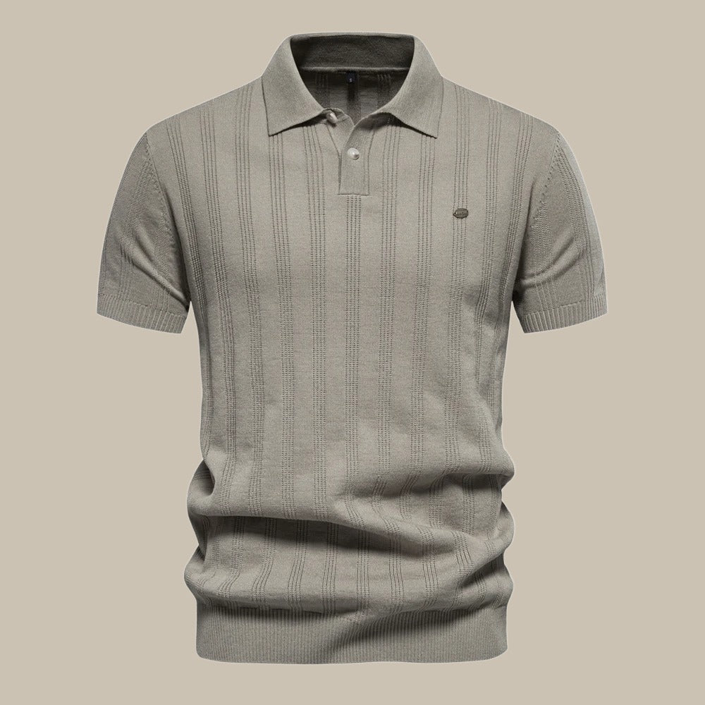 MEN'S WOOL POLO SHIRT WITH SHORT SLEEVES