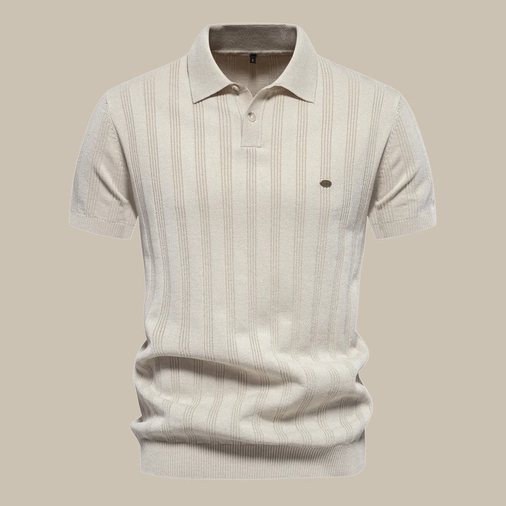 MEN'S WOOL POLO SHIRT WITH SHORT SLEEVES