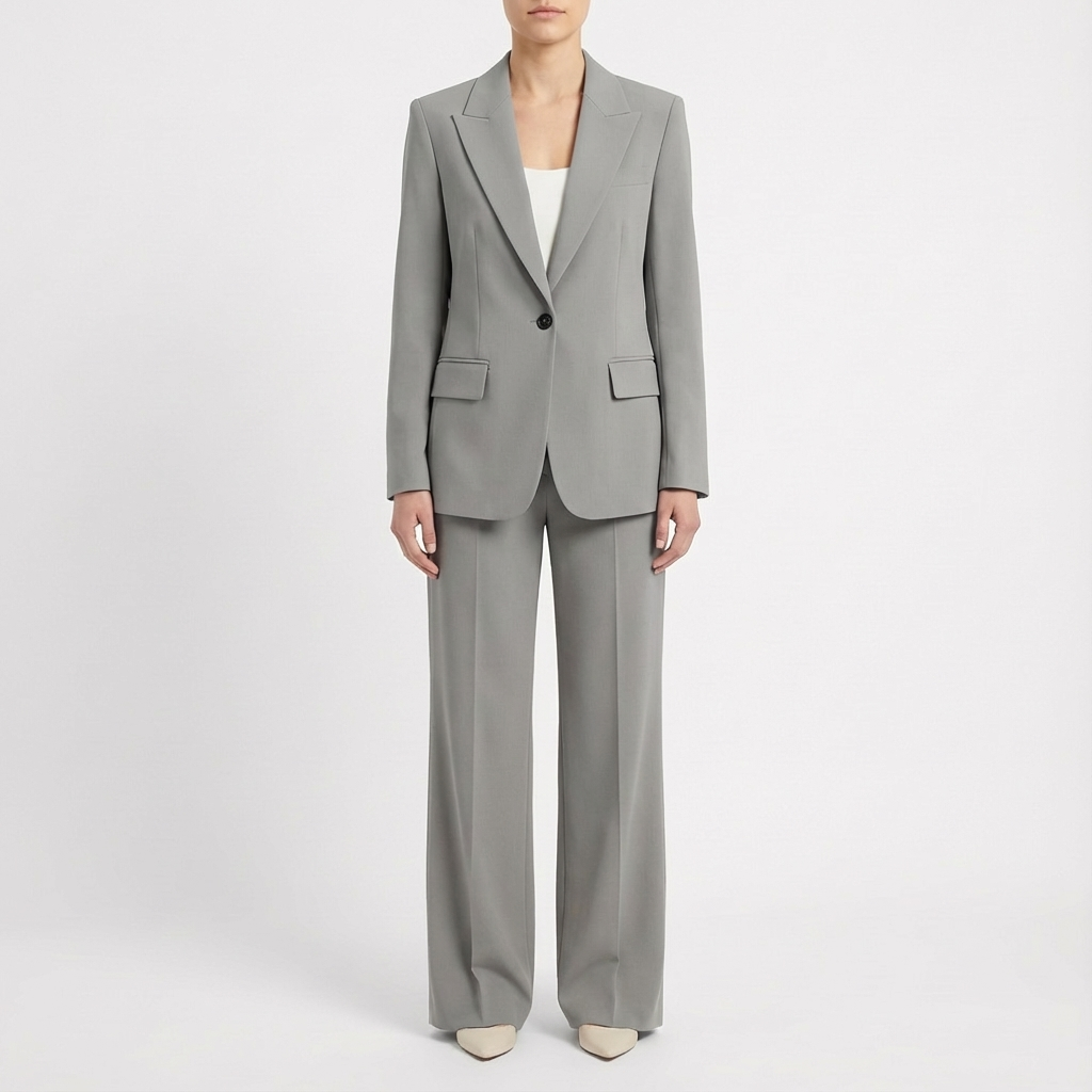 Fiona | Women's Long Sleeve Blazer and Wide Leg Pants Set