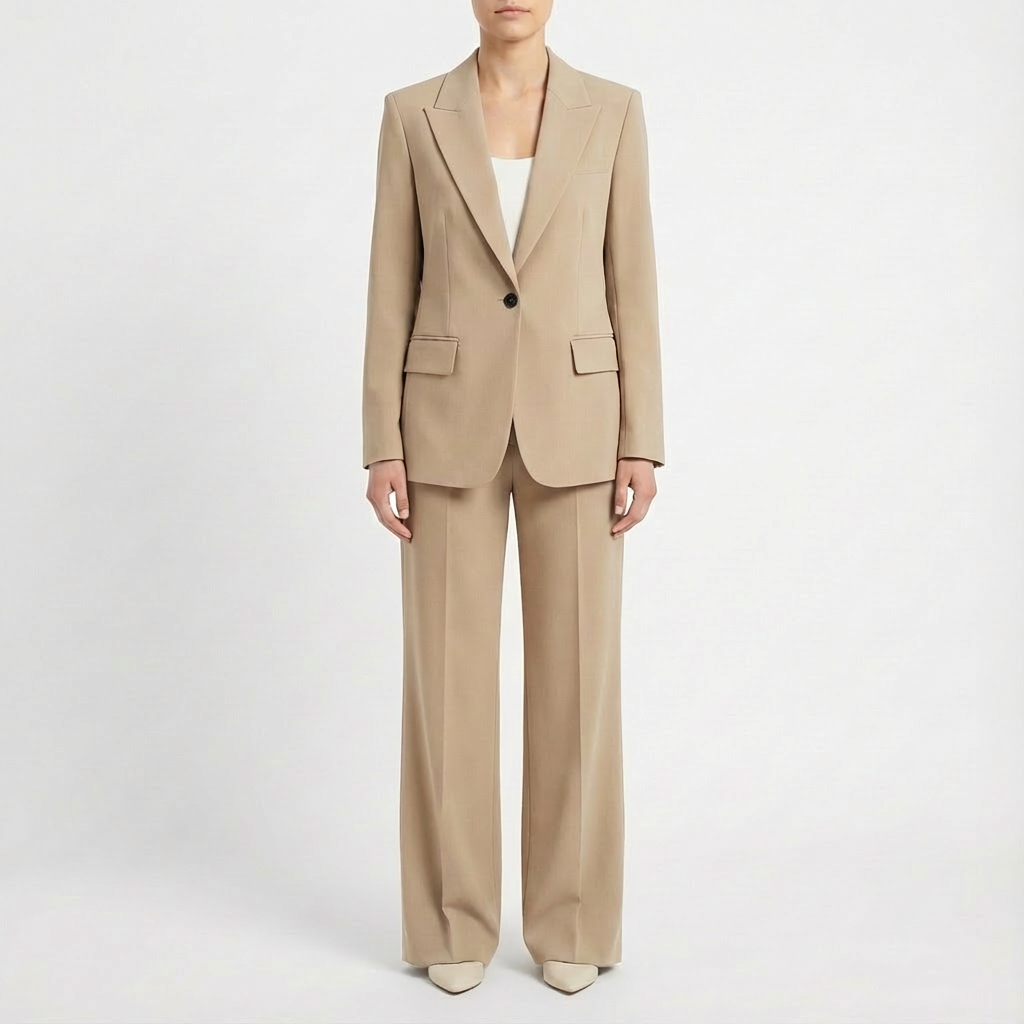 Fiona | Women's Long Sleeve Blazer and Wide Leg Pants Set