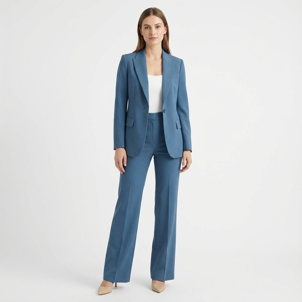 Fiona | Women's Long Sleeve Blazer and Wide Leg Pants Set