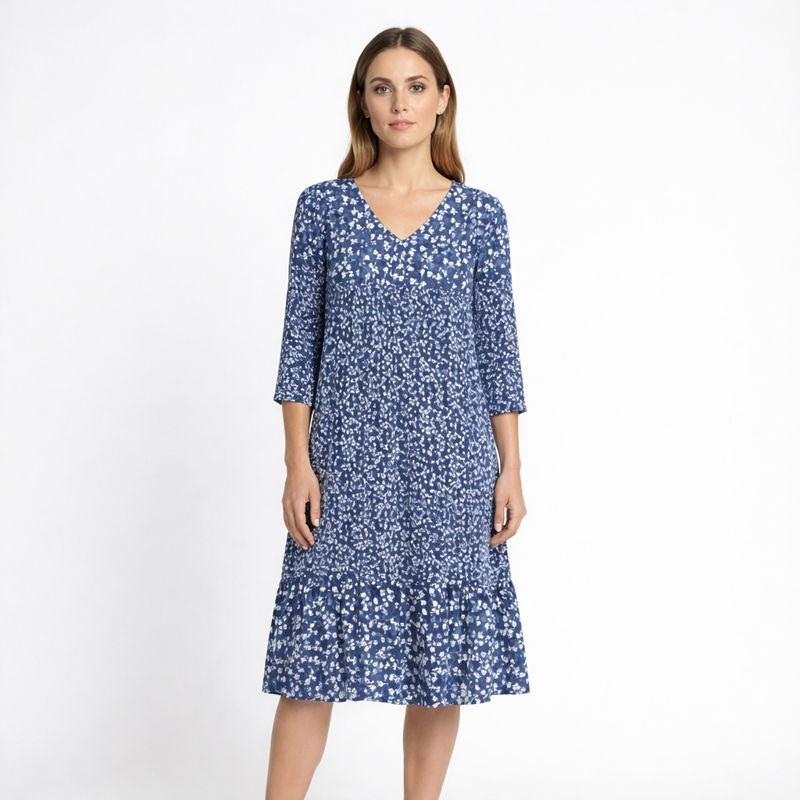 Florence | Women's Midi Dress With Tiered Ruffle And Floral Print | Chic