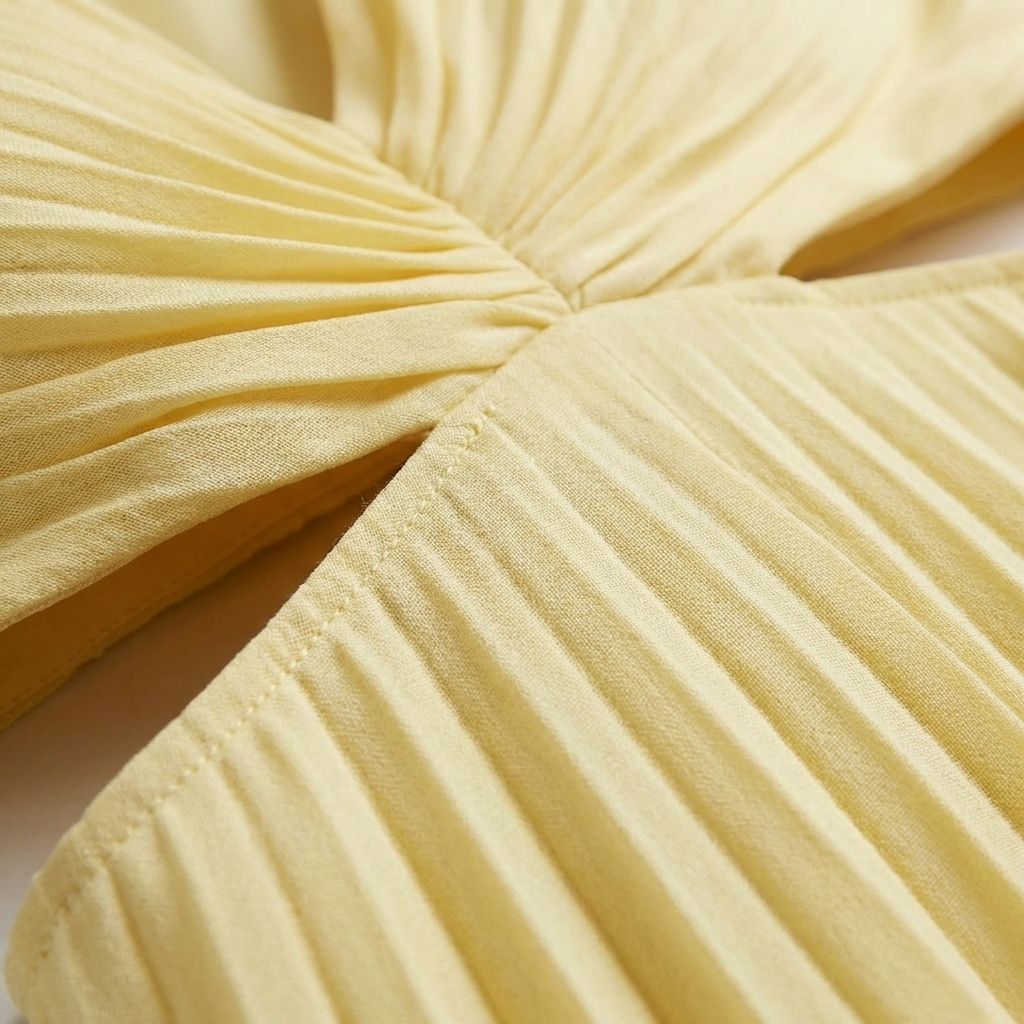 Freya | Women's Midi Dress With Deep V-Neck And Accordion Pleats | Romantic