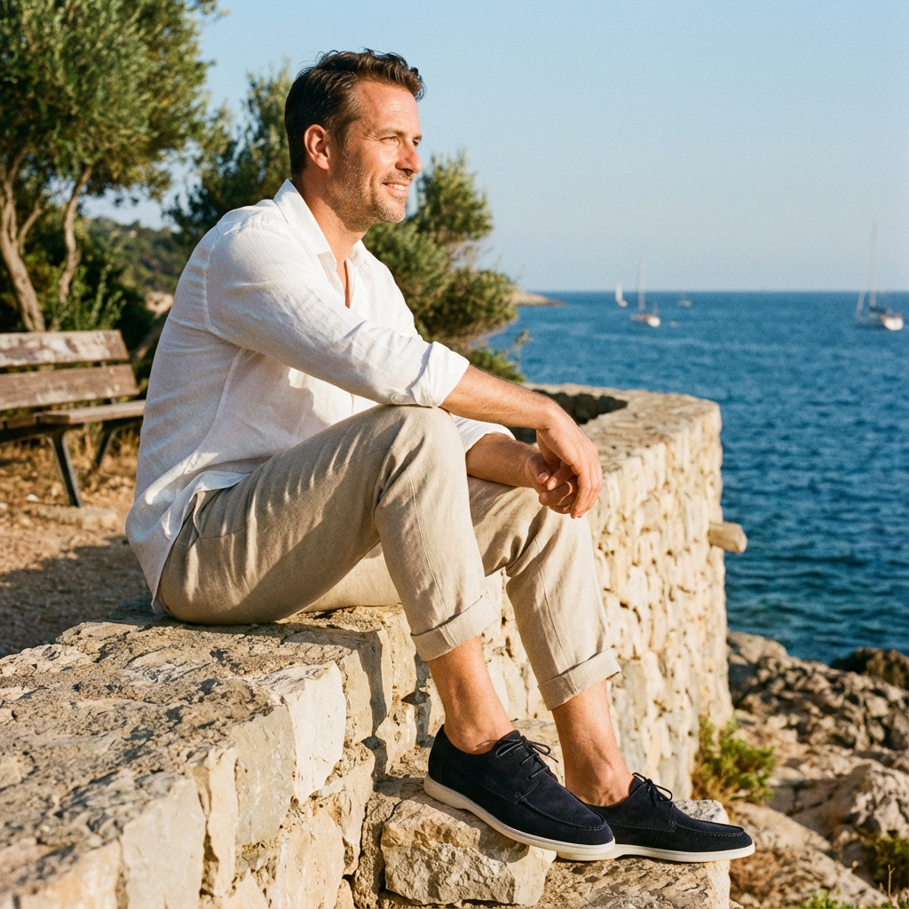 George | Men's Boat Shoes With Lace-Up Design And Low Profile | Coastal