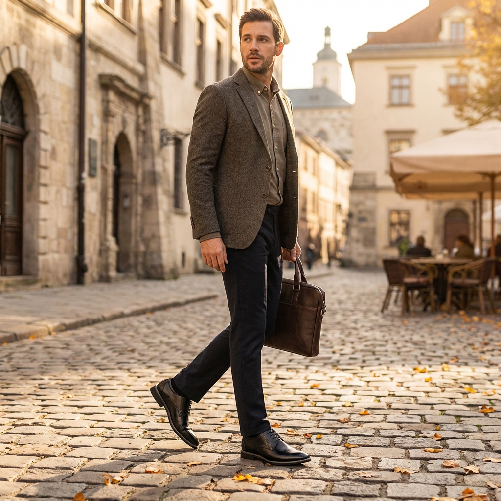 George | Men's Derby Shoes With Glossy Finish And Plain Toe Design | Sleek