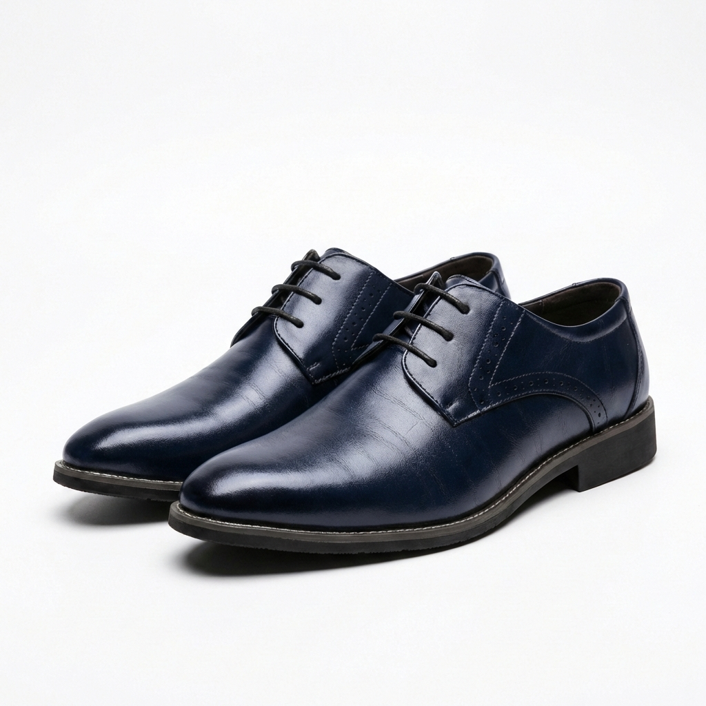 George | Men's Derby Shoes With Glossy Finish And Plain Toe Design | Sleek