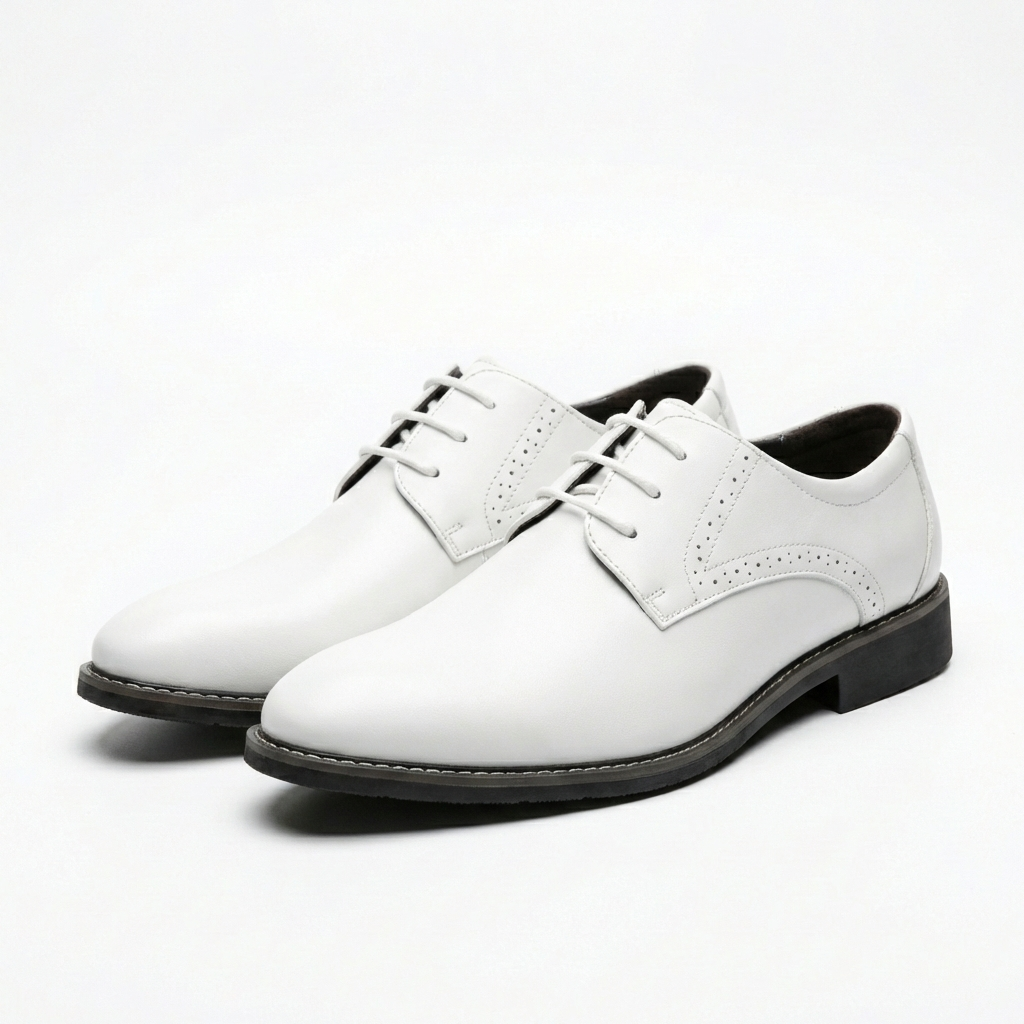 George | Men's Derby Shoes With Glossy Finish And Plain Toe Design | Sleek