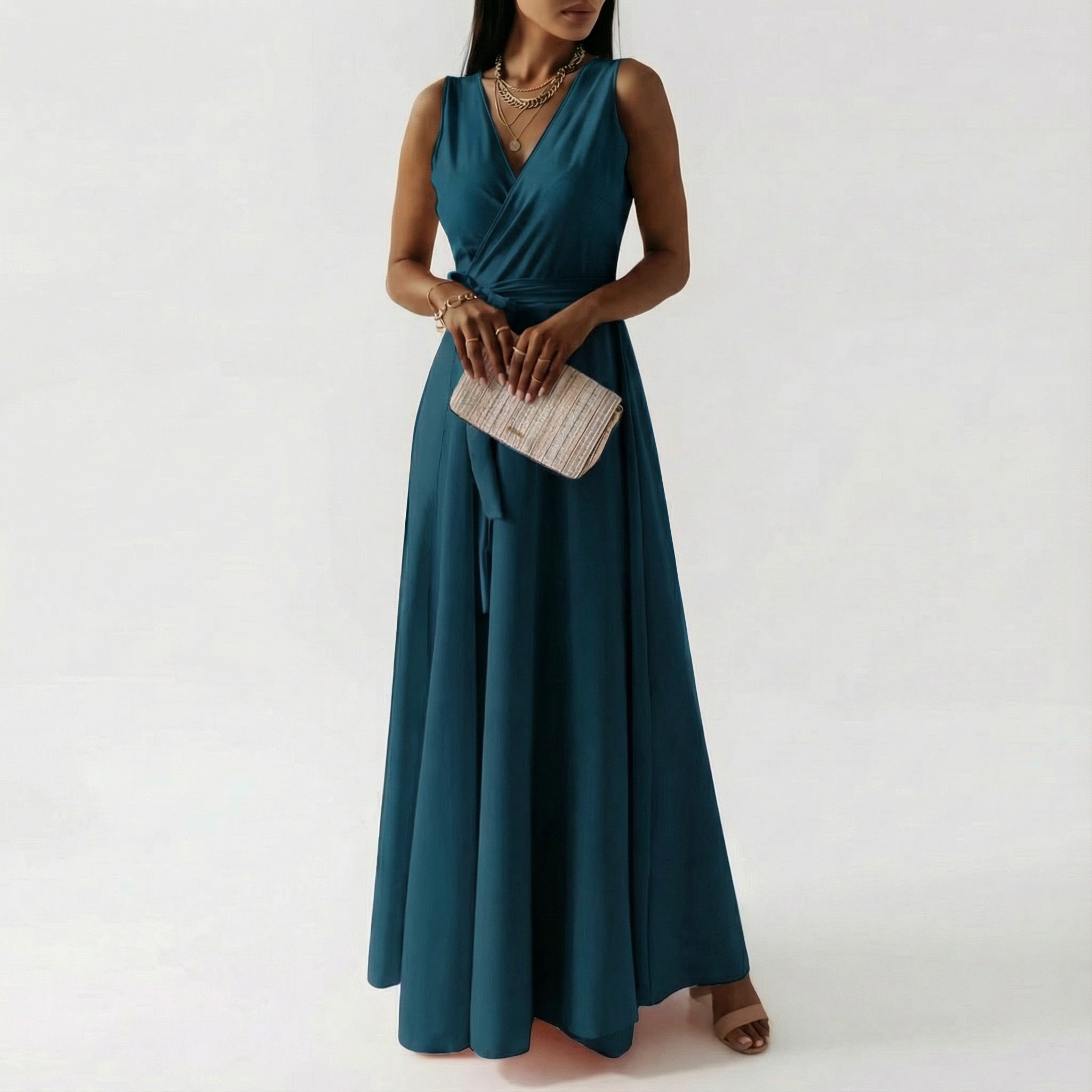 Grace | Women's Maxi Dress With Wrap Bodice And Tie Sash | Elegant