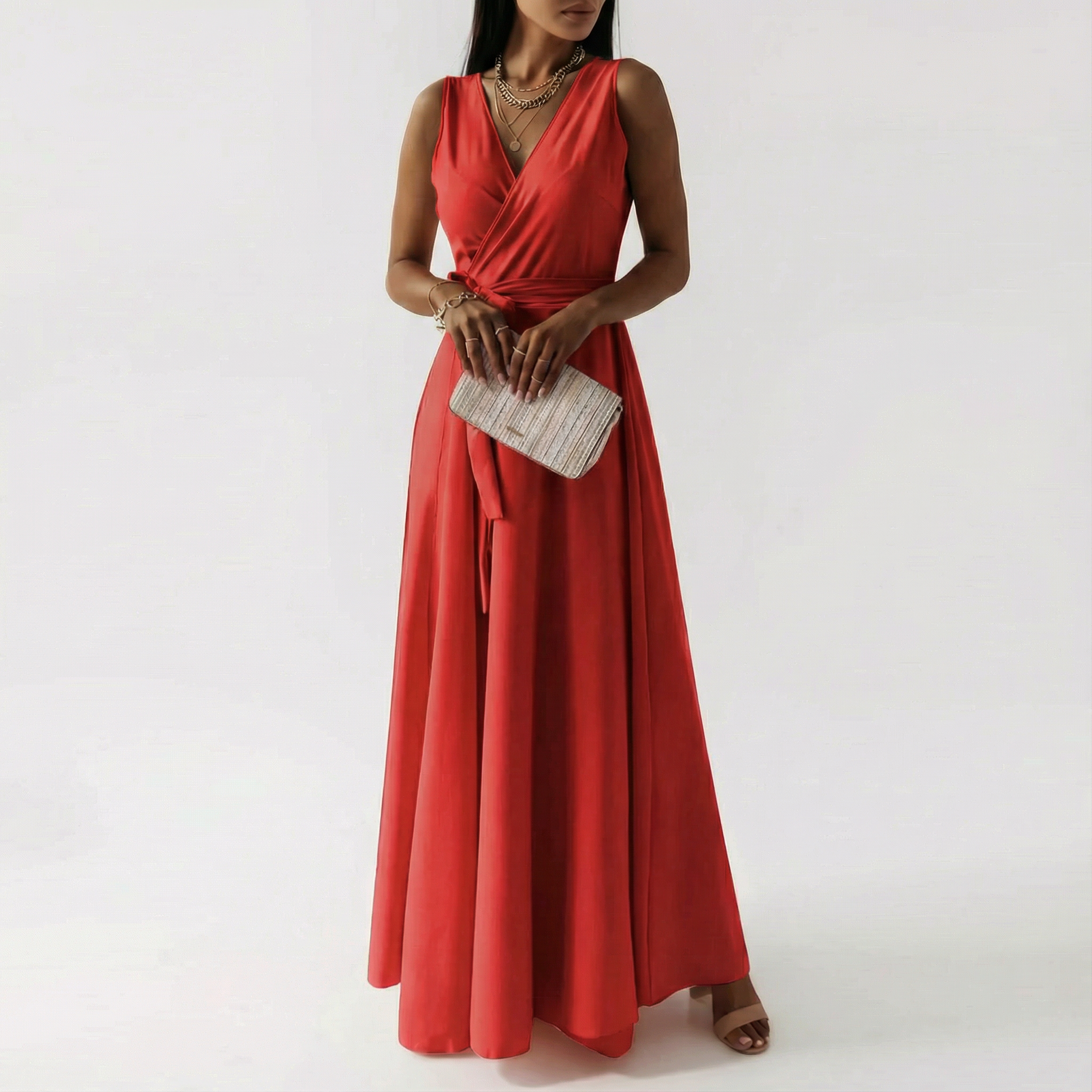 Grace | Women's Maxi Dress With Wrap Bodice And Tie Sash | Elegant