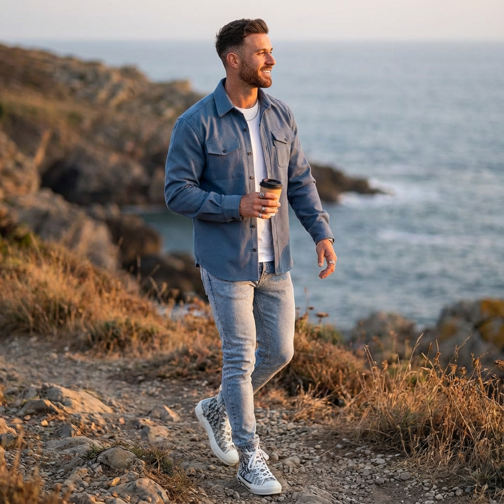 Harry | Men's Overshirt With Chest Pockets And Button-Up Design | Laid-Back