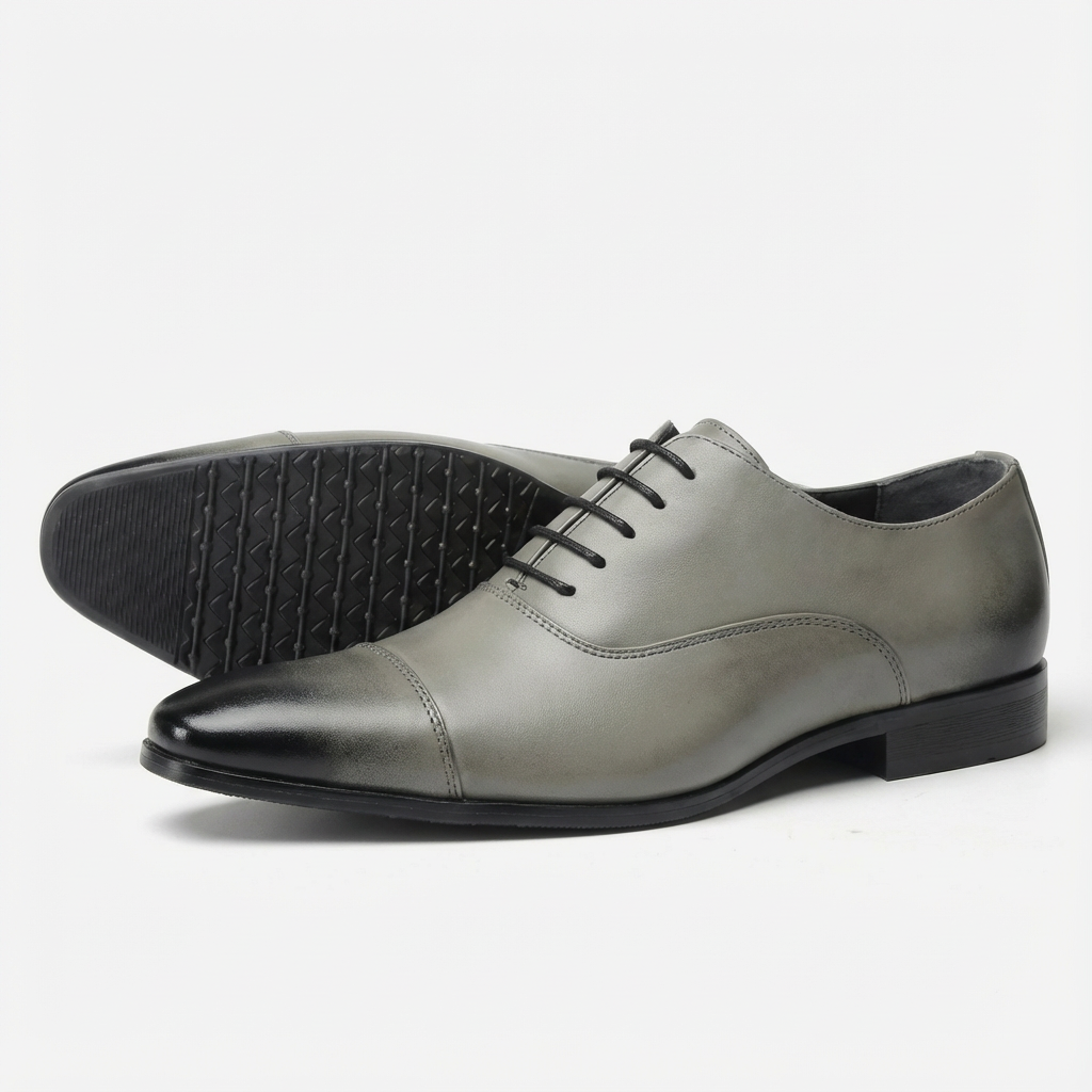 Harry | Men's Oxford Shoes With Cap Toe Design And Lace-Up Closure | Sharp