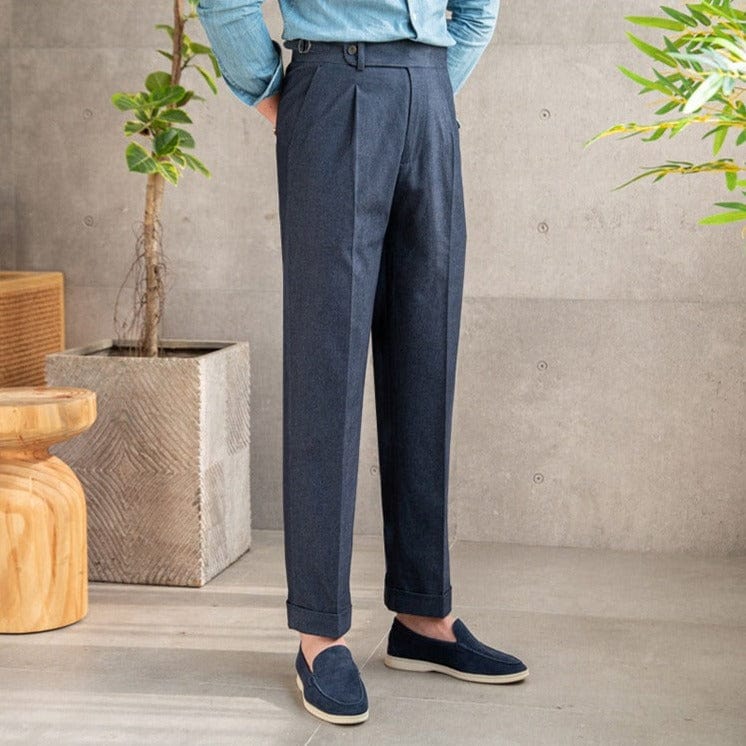 High Waist Men's Trousers – Tailored Fit in Premium Fabric for Comfort and Style
