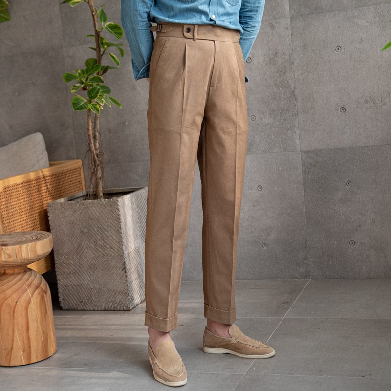 High Waist Men's Trousers – Tailored Fit in Premium Fabric for Comfort and Style