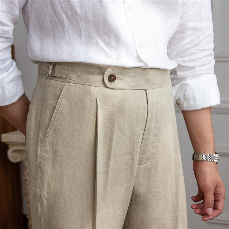 High Waisted Tailored Pants for Men – Elegant Design, Luxurious Fabric, Flattering Silhouette, Versatile for Casual and Formal Wear
