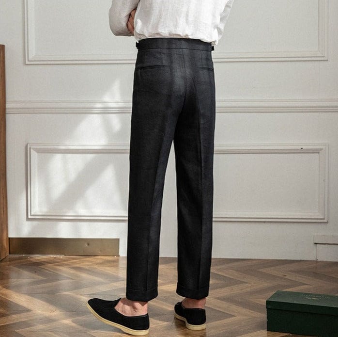 High Waisted Tailored Pants for Men – Elegant Design, Luxurious Fabric, Flattering Silhouette, Versatile for Casual and Formal Wear