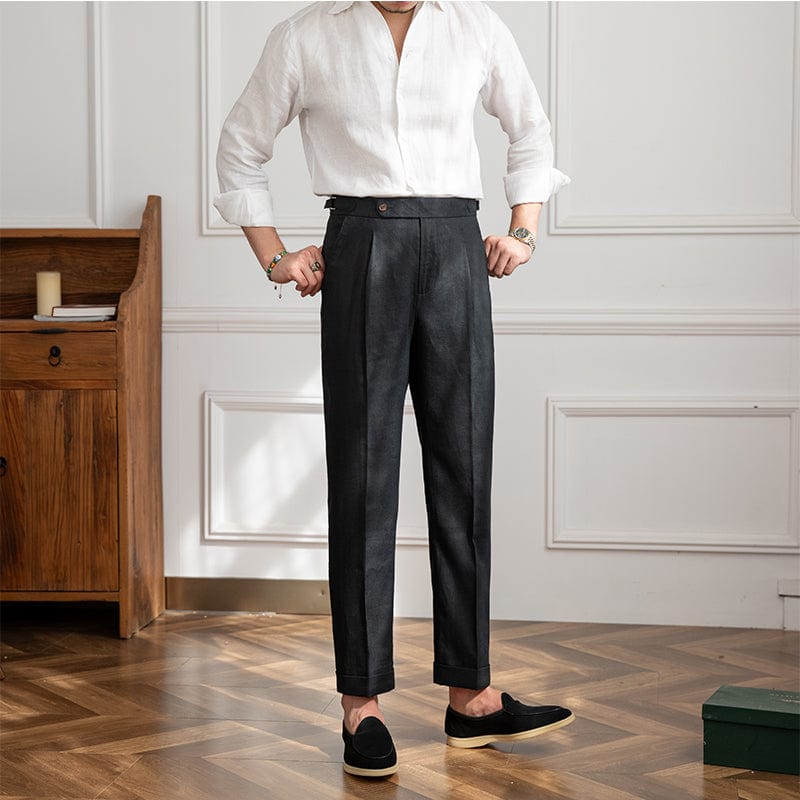 High Waisted Tailored Pants for Men – Elegant Design, Luxurious Fabric, Flattering Silhouette, Versatile for Casual and Formal Wear
