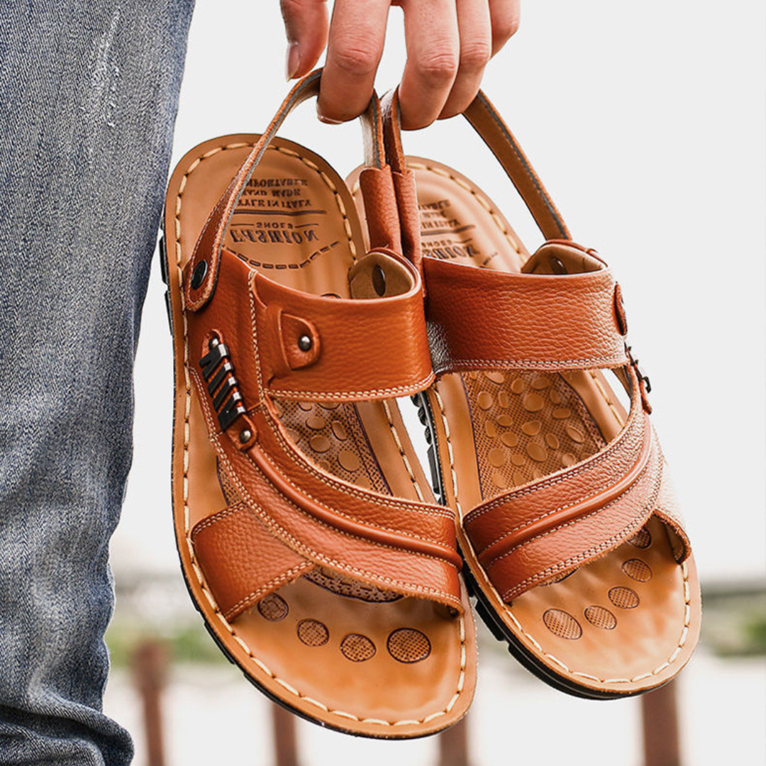 Men's Summer Sandals With Open Toe & Vegan Leather