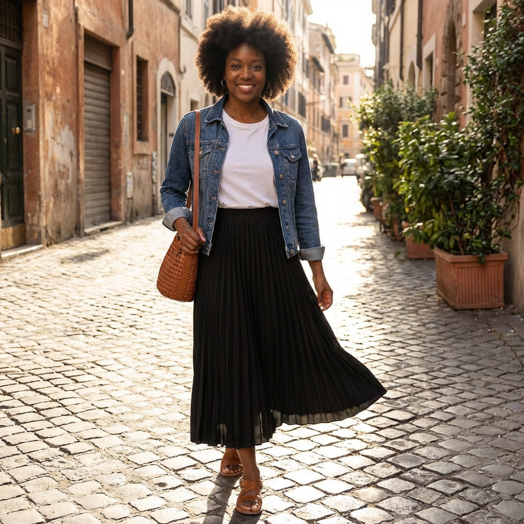 Isla | Women's Pleated Skirt With Accordion Pleats And Midi Length | Elegant