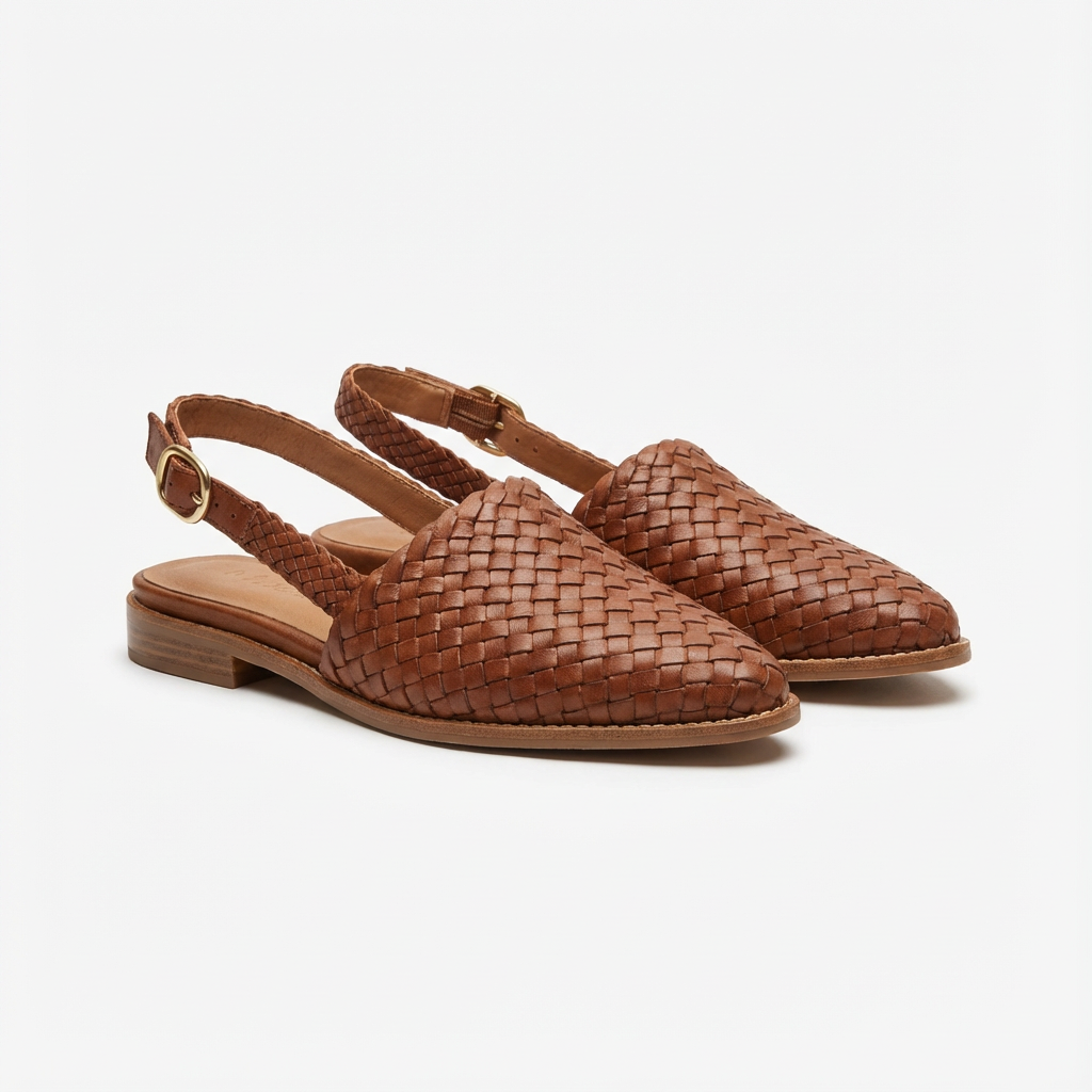 Isla | Women's Slingback Flats With Buckle Design And Adjustable Strap | Casual