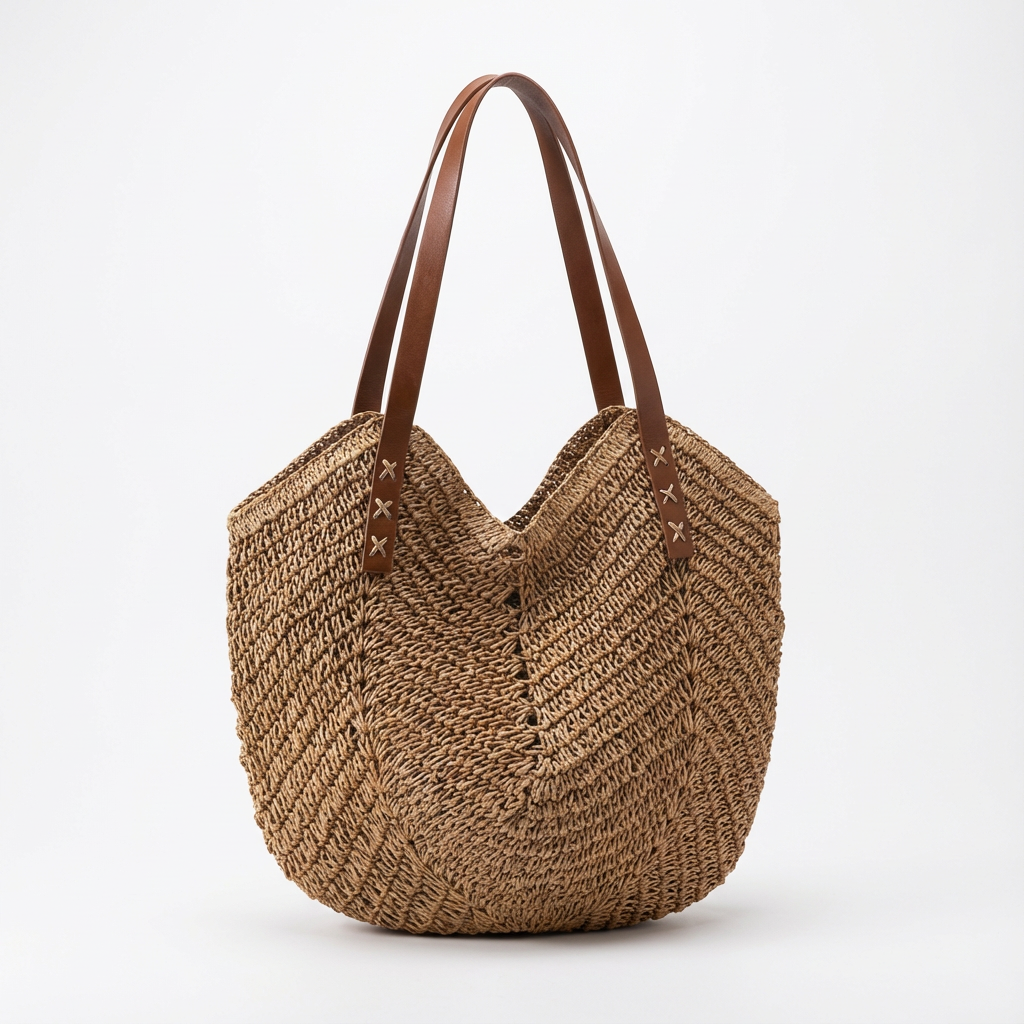 Isla | Women's Tote Bag With Rounded Shape And Contrast Straps | Boho