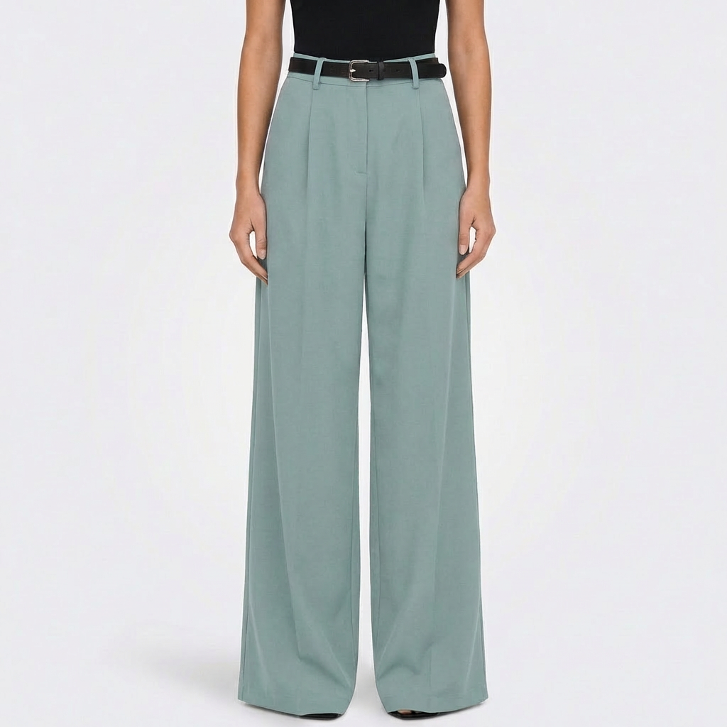 Isla | Women's Wide-Leg Trousers With Pleated Front And High Waist | Elegant