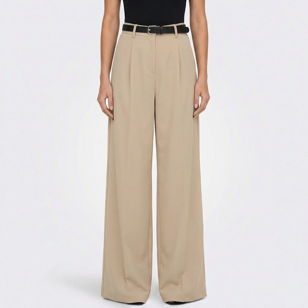 Isla | Women's Wide-Leg Trousers With Pleated Front And High Waist | Elegant