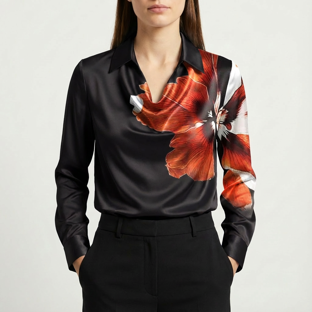 Ivy | Women's Long Sleeve Cowl Neck Blouse