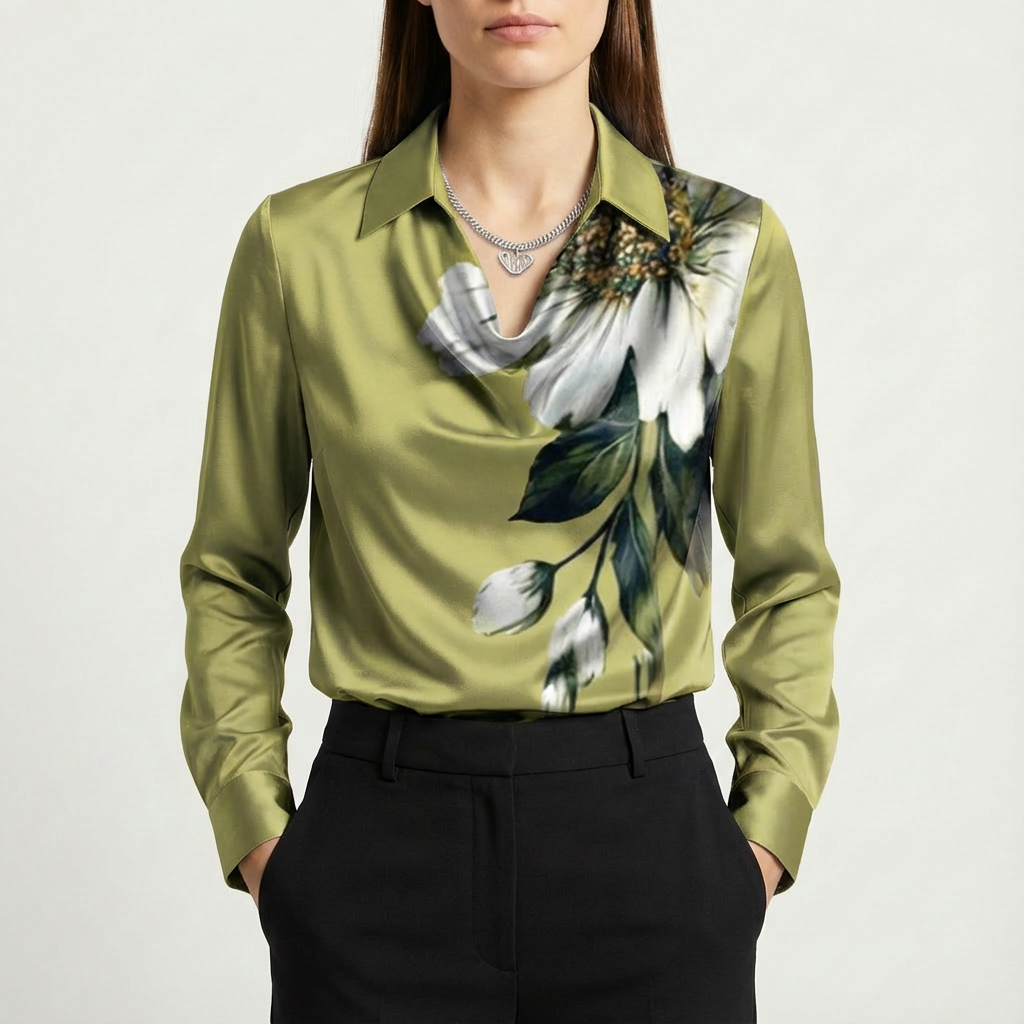 Ivy | Women's Long Sleeve Cowl Neck Blouse
