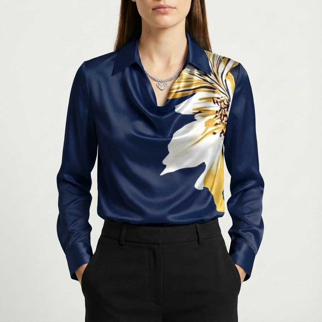 Ivy | Women's Long Sleeve Cowl Neck Blouse