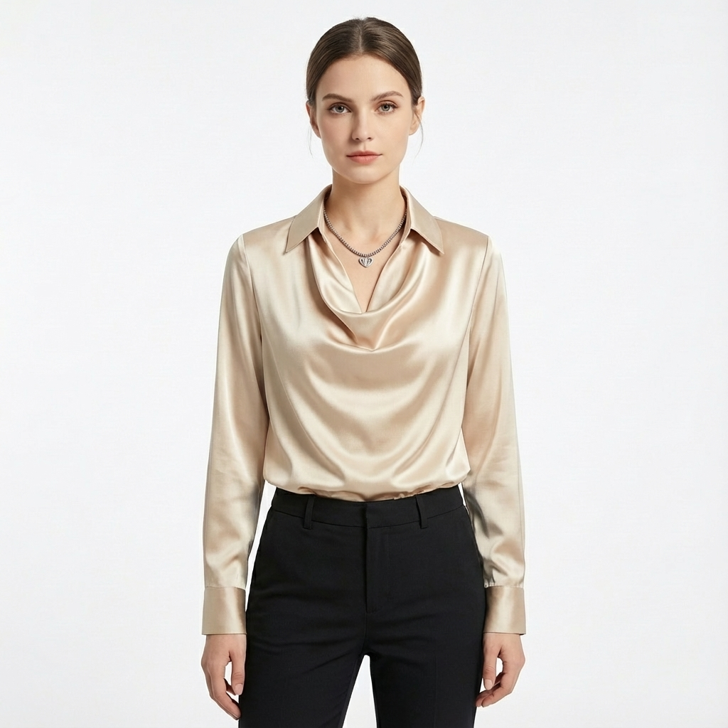 Ivy | Women's Long Sleeve Cowl Neck Blouse