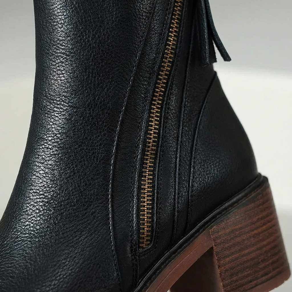 Karen | Women's Zip-Up Block Heel Ankle Boots