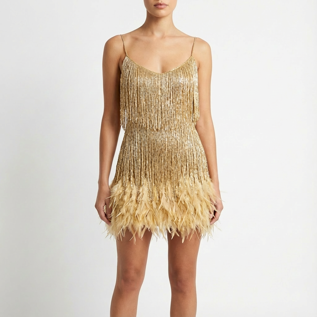 Karina | Women's Fringe Spaghetti Strap Party Dress