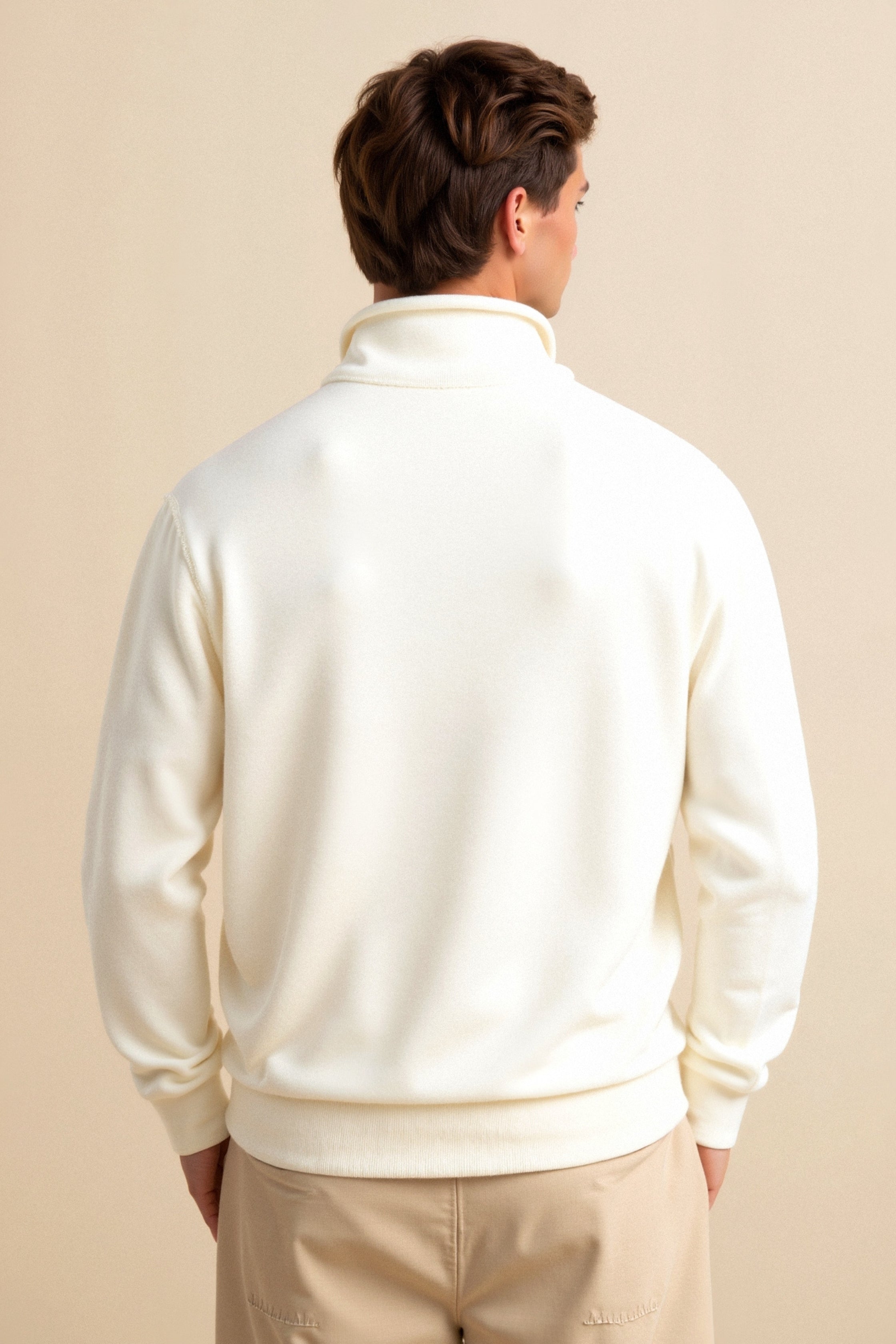 Lightweight Eco-Friendly Zip-Up Sweater High Neck