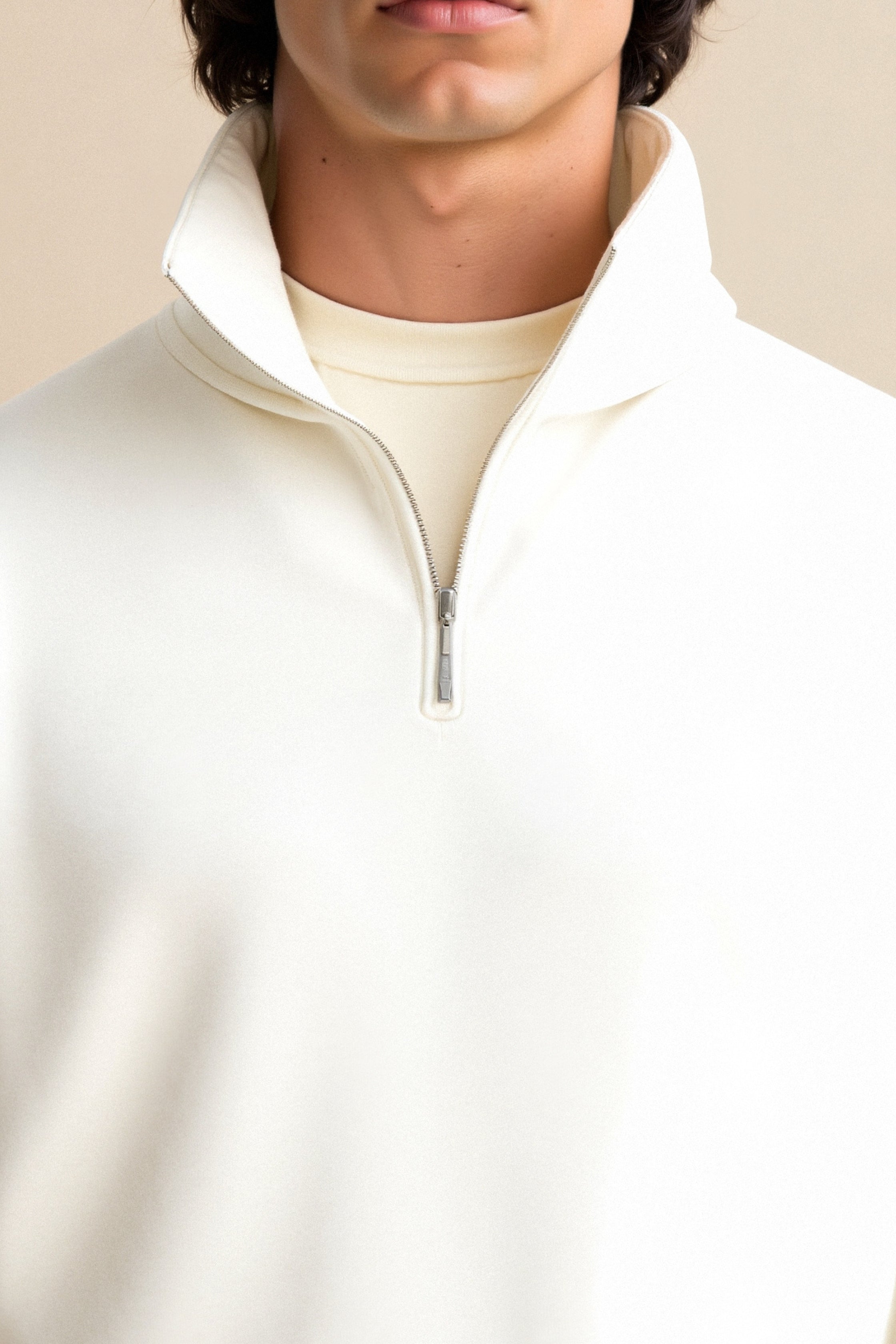 Lightweight Eco-Friendly Zip-Up Sweater High Neck