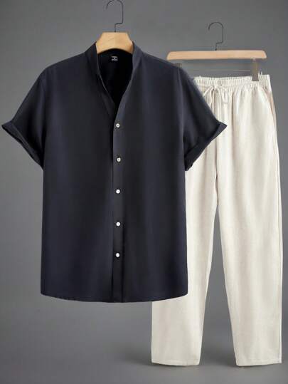Casual Lightweight Linen Beach Set for Men