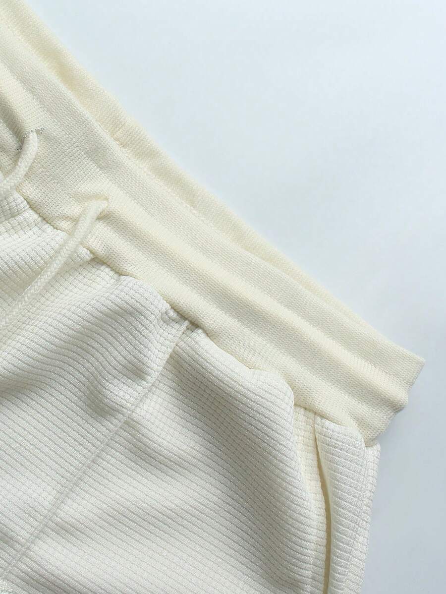 Men's Polo Shorts Set with Elastic Waistband