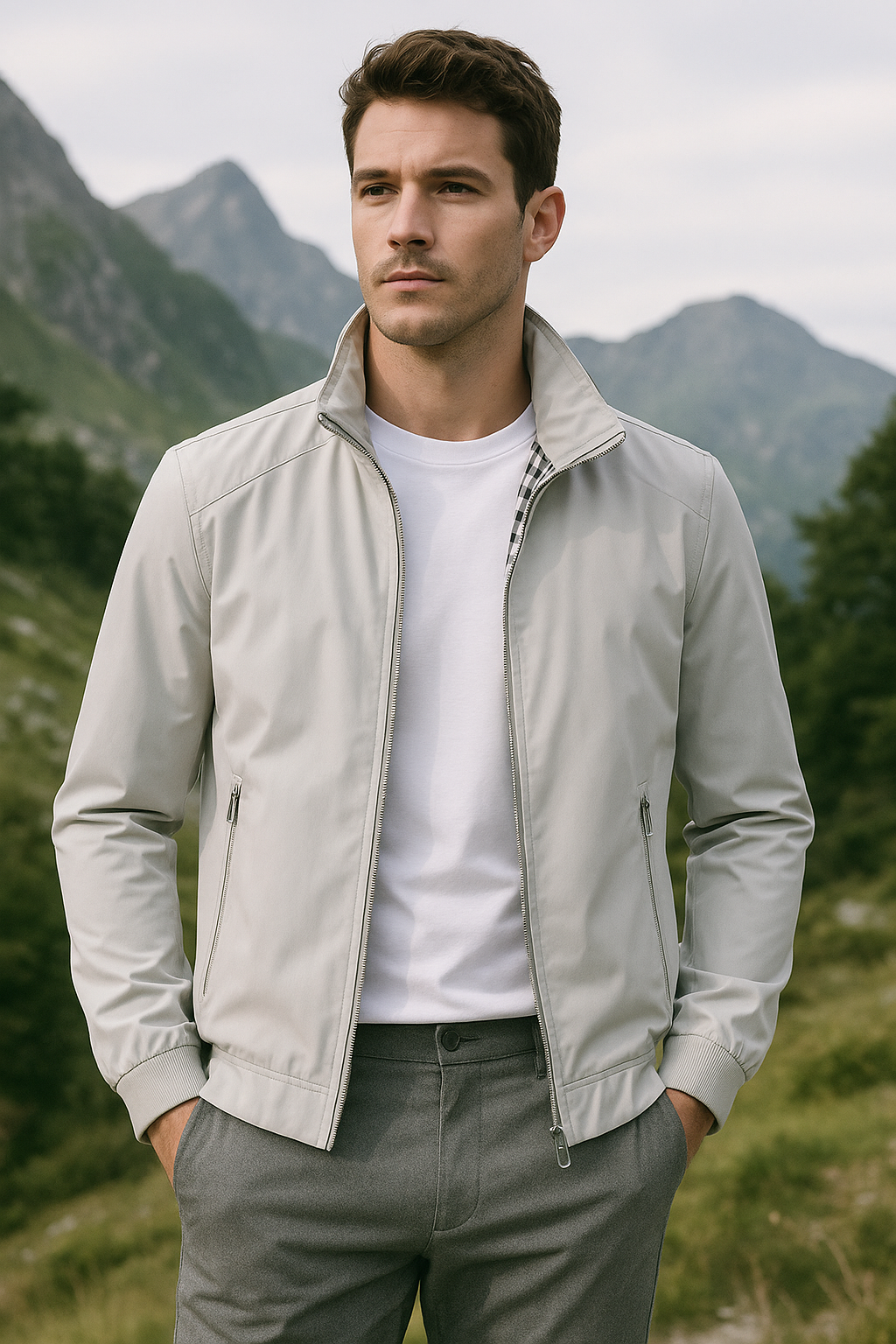 Lightweight Men's Summer Jacket with Wind-Resistant
