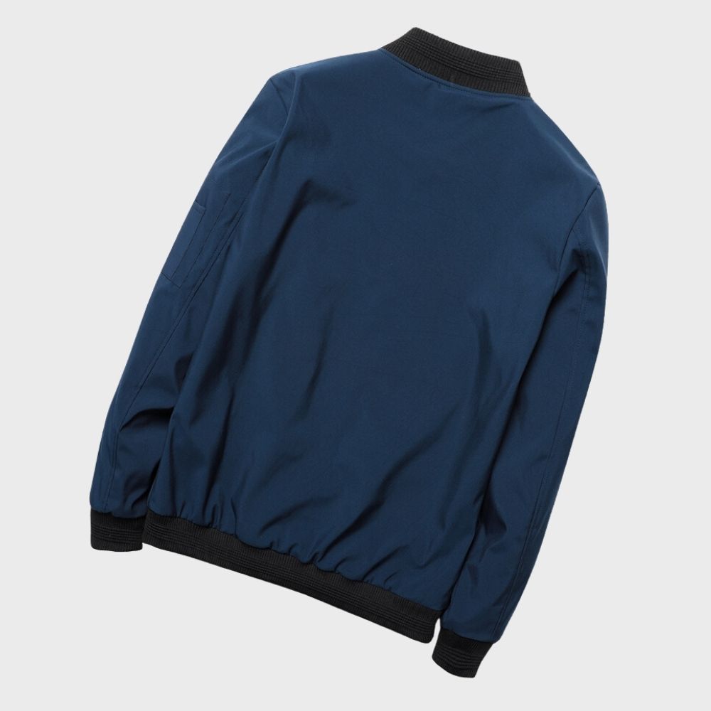 MEN'S LIGHTWEIGHT BOMBER JACKET WITH ZIP CLOSURE