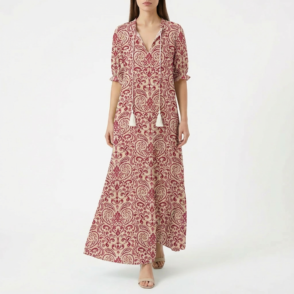 Lily | Women's Maxi Dress With V-Neckline And Flowing Skirt | Elegant