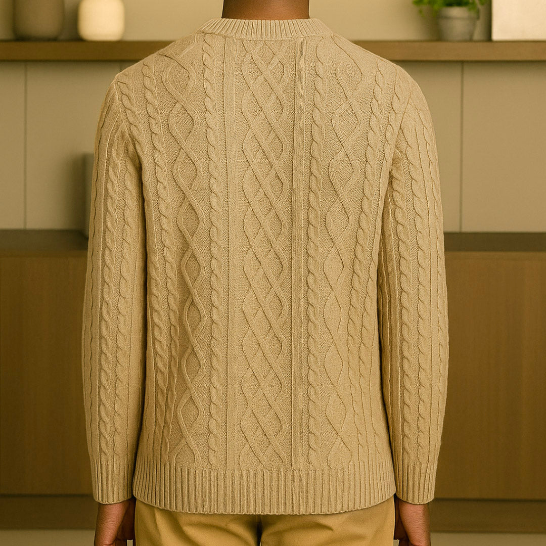 Luxury Cashmere Cable Knit Sweater for Men – Soft, Warm, Versatile Winter Knitwear