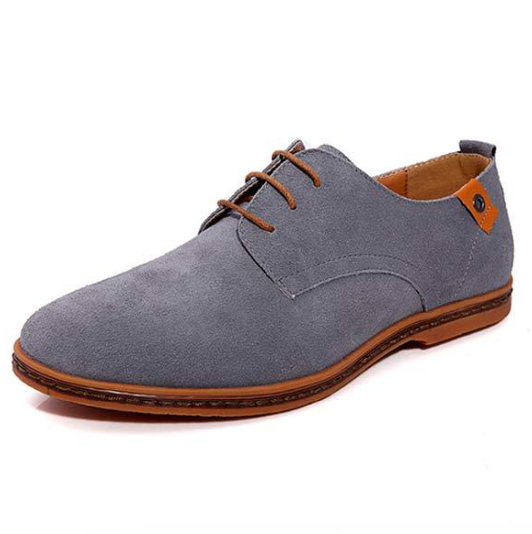 Men's Suede Oxford Shoes With Lace-up Design