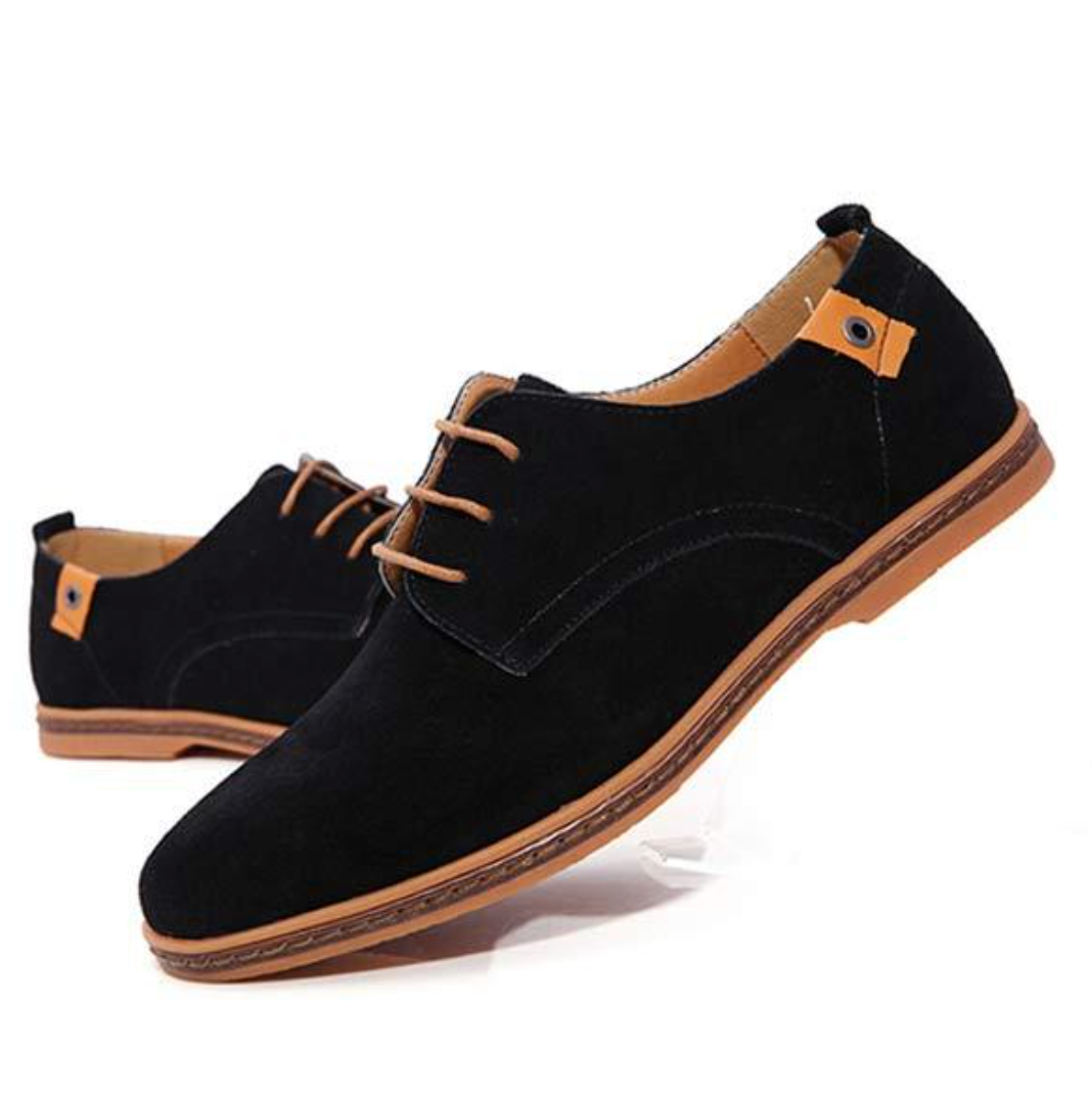 Men's Suede Oxford Shoes With Lace-up Design