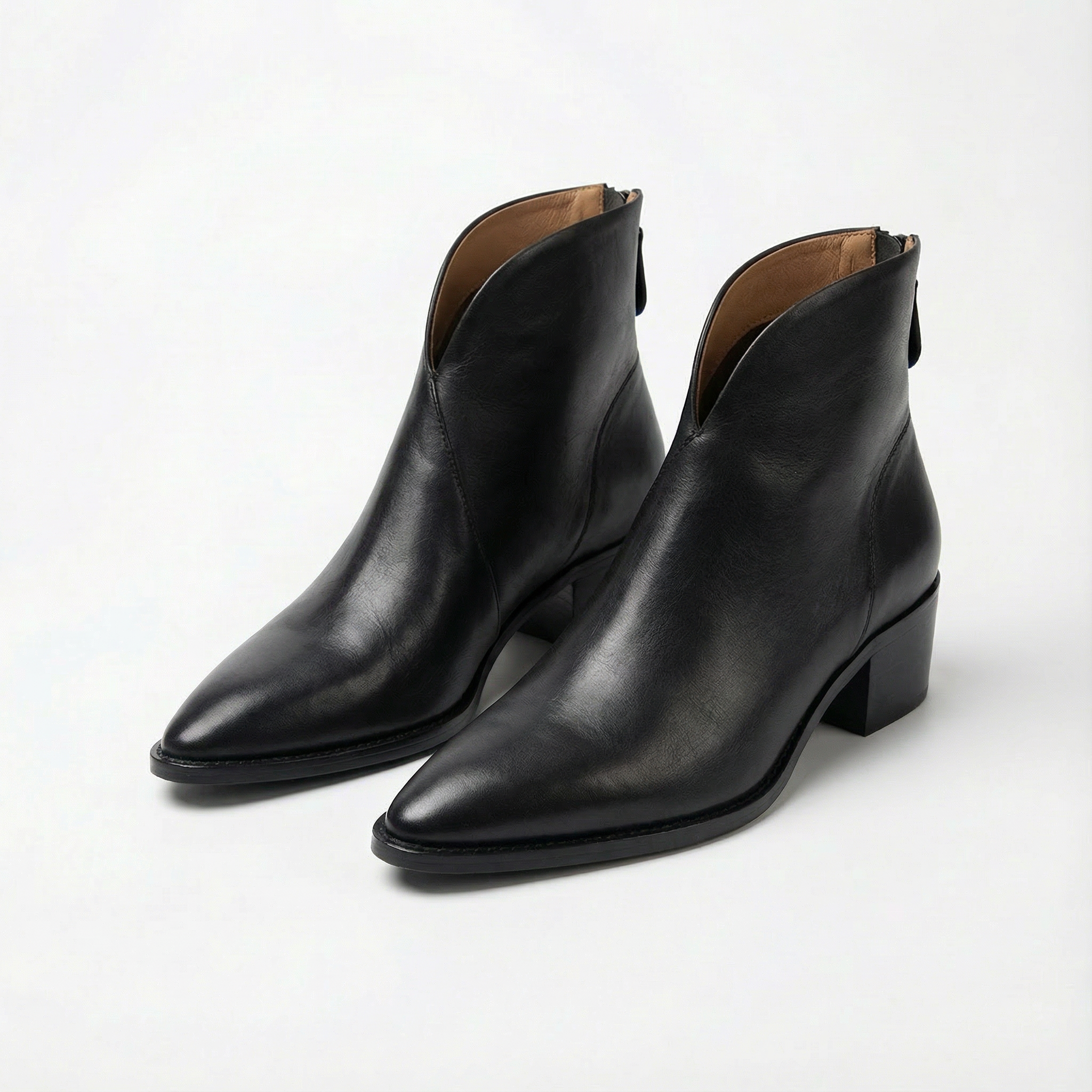 Maisie | Women's Ankle Boots With V-Cut Front And Pointed Toe | Vintage