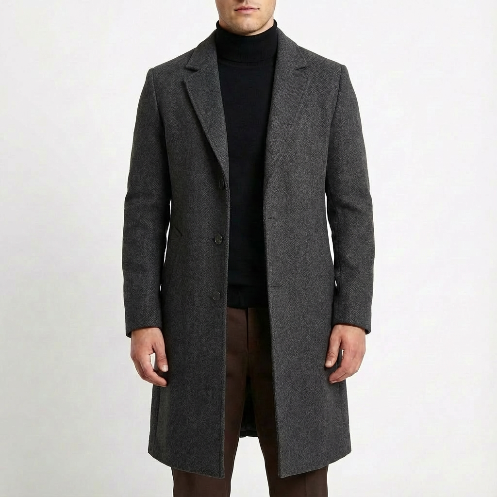 Matthew | Men's Notch Lapel Long Overcoat