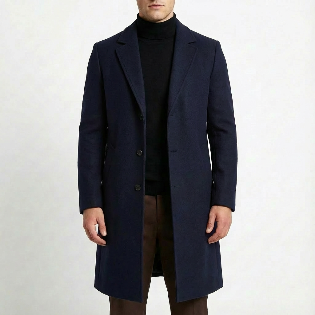 Matthew | Men's Notch Lapel Long Overcoat