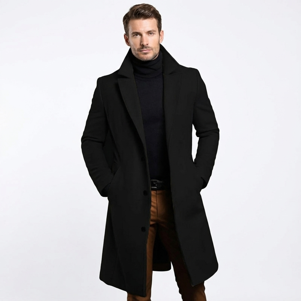Matthew | Men's Notch Lapel Long Overcoat