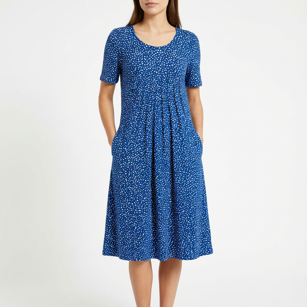 Meadow | Women's Midi Dress With Short Sleeves And Flowing Hem | Fresh