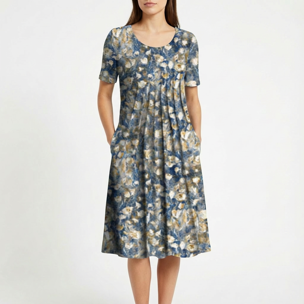 Meadow | Women's Midi Dress With Short Sleeves And Flowing Hem | Fresh