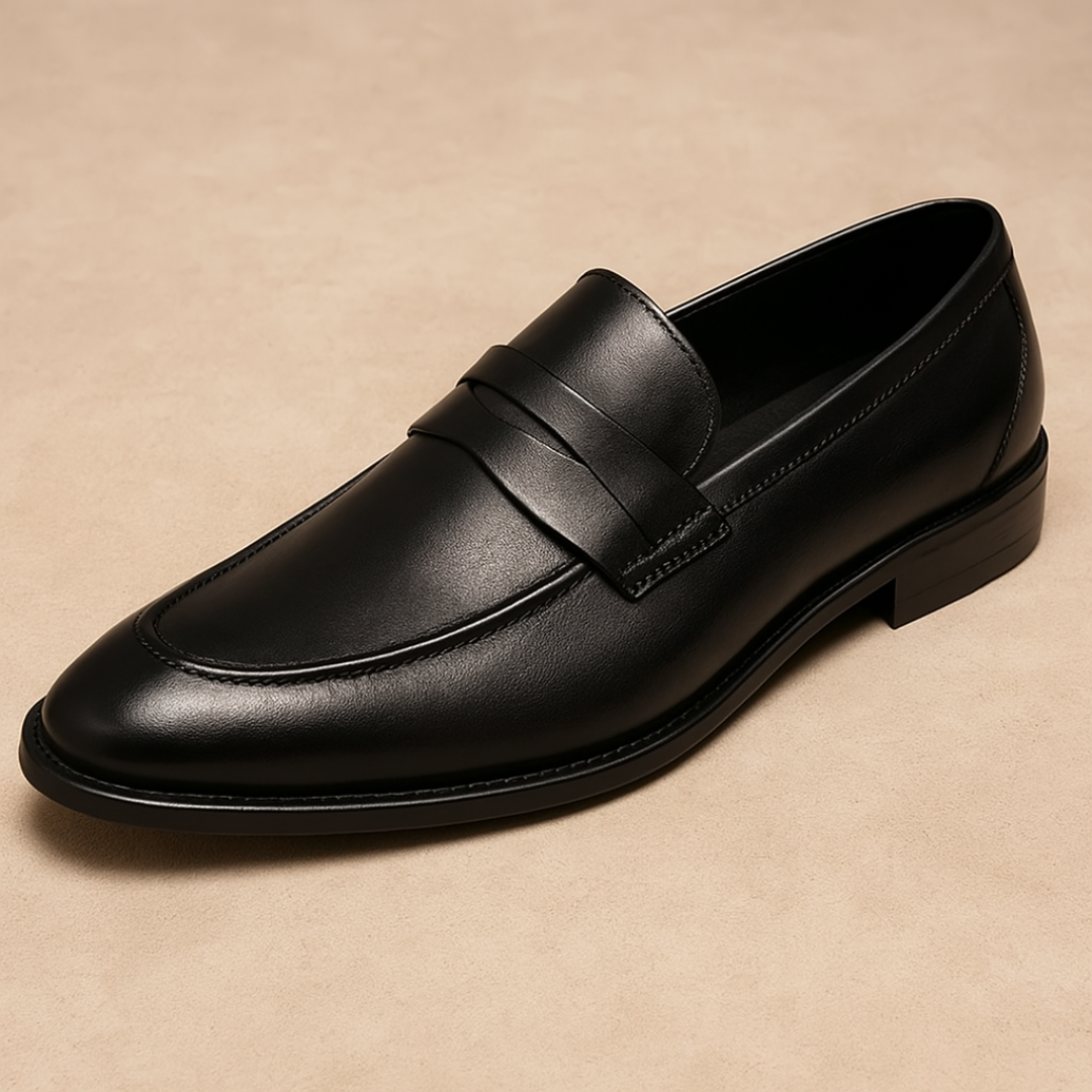 Men's Classic Penny Loafers in Premium Leather – Black and Brown Slip-On Loafer Shoes for Timeless Elegance