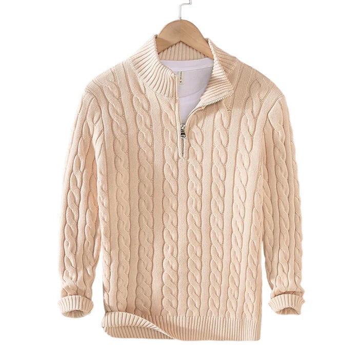 Men's Half-Zip Sweater in Soft Cotton